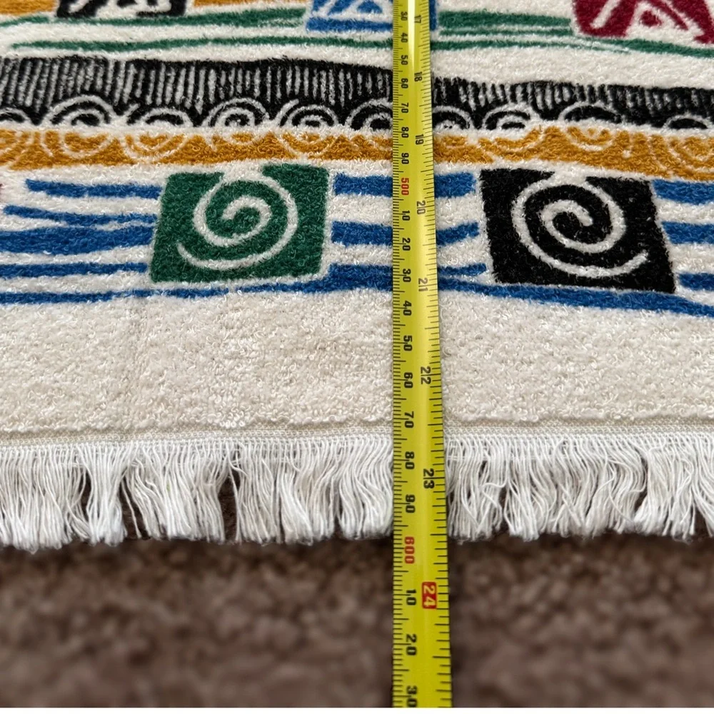 Vintage New Leshner Mills Set of 2 Hand Towels Abstract Geometric Aztec Print